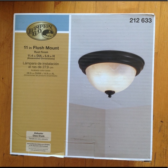 Hampton Bay 13 in. 360-Watt Equivalent Oil-Rubbed Bronze  Hampton Bay Bronze/Rust Finish 11” Flush Ceiling Mount Frosted Glass New